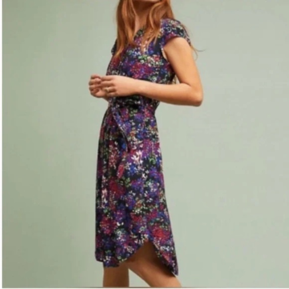 52 Conversations Anthropologie Colloquial Floral Shirt Dress floral summer 6 - Picture 2 of 16